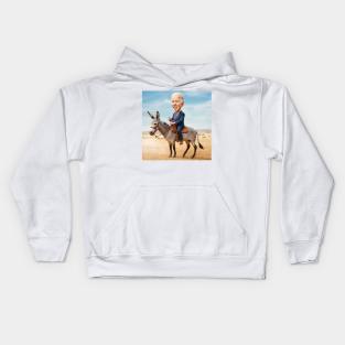 Biden on a donkey Kids Hoodie